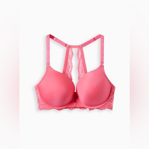 Torrid XO Pink Plunge Push-Up Front-Close Underwire Lace Bra Size 46DDD - Picture 4 of 16